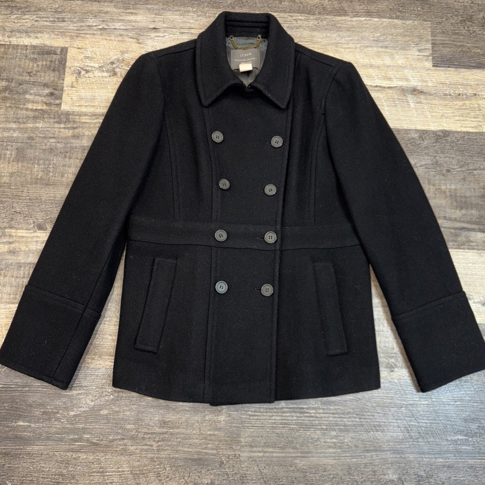 J. Crew Black Pea Coat Size 12